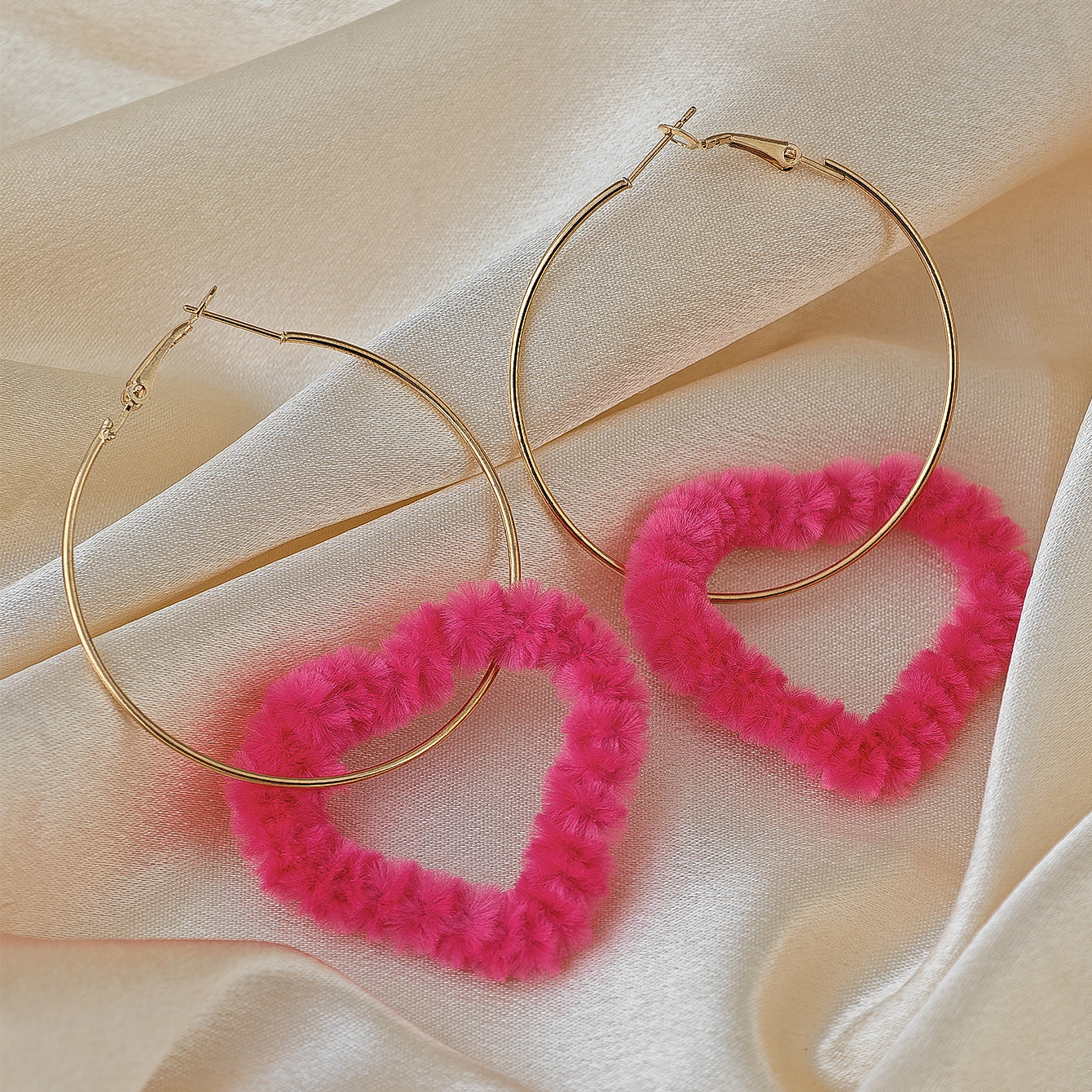Three-layer Heart Shaped Love Earrings Simple Pendant Acrylic