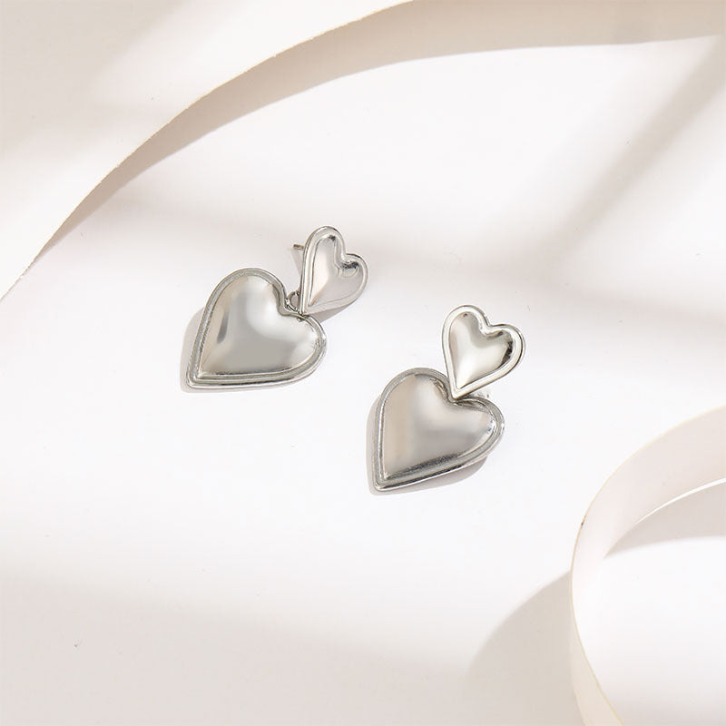 Three-layer Heart Shaped Love Earrings Simple Pendant Acrylic