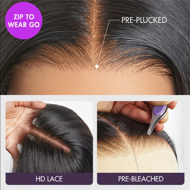 Straight Lace Front Wig Human Hair Density 13x4 HD Clear Lace Front Wig Pre Pull Baby Hair