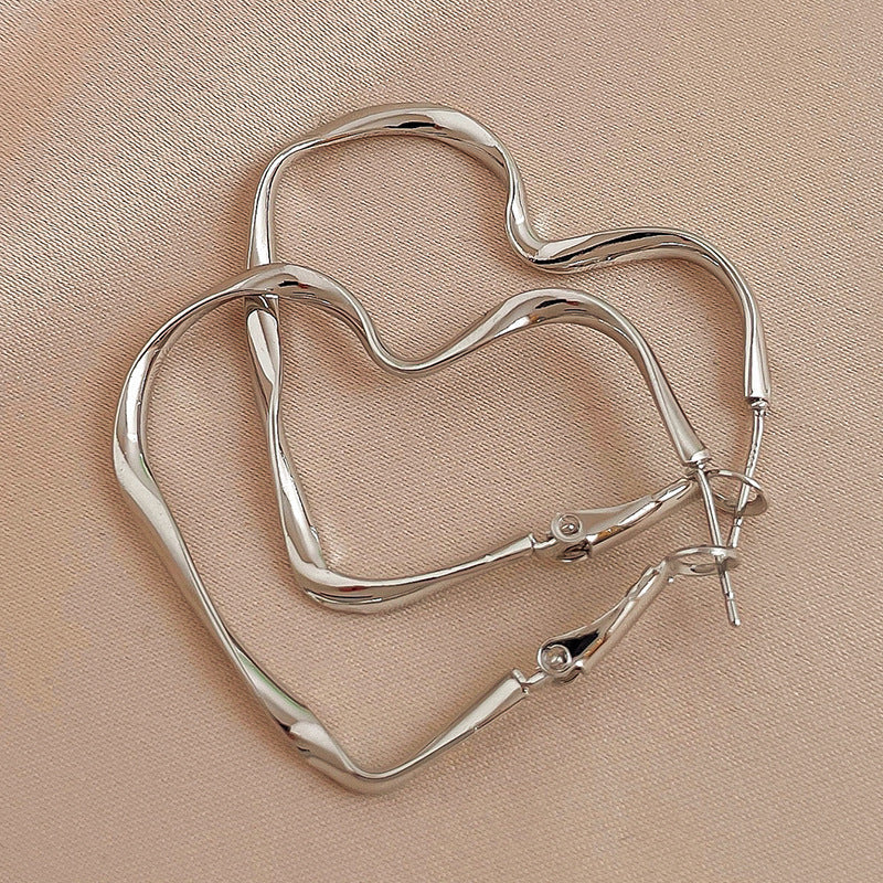 Three-layer Heart Shaped Love Earrings Simple Pendant Acrylic