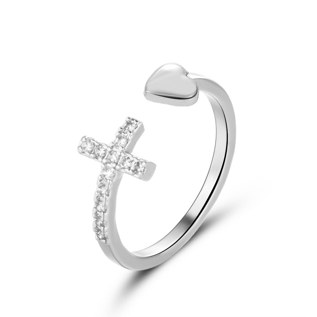Diamond Oil-spot Glaze Flowers Ring