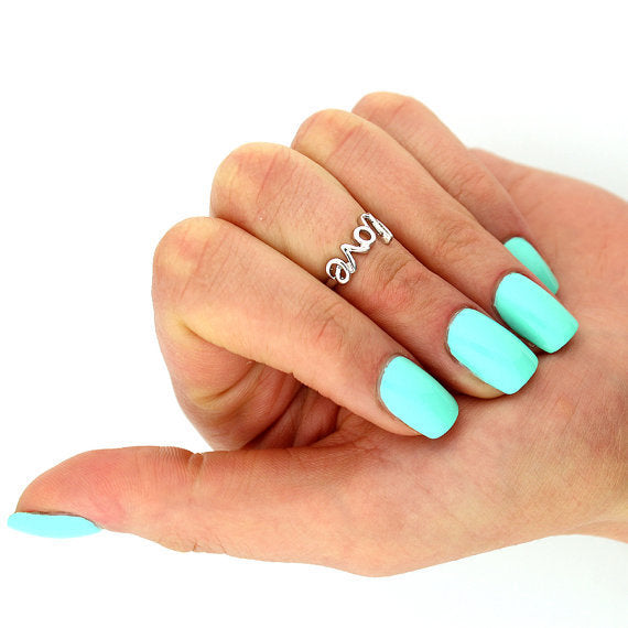 Letter Peace Anti-war Knuckle Ring Feet