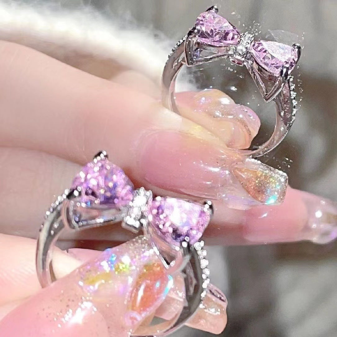 Cross-border New Arrival Princess Bowknot Ring Delicate Girl