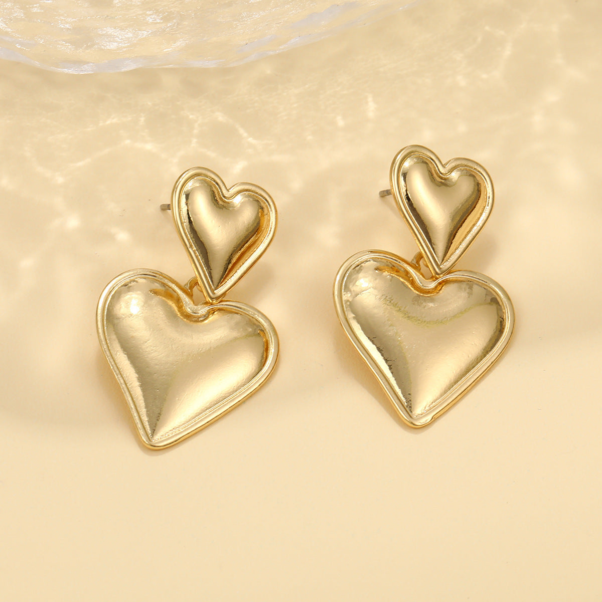 Three-layer Heart Shaped Love Earrings Simple Pendant Acrylic