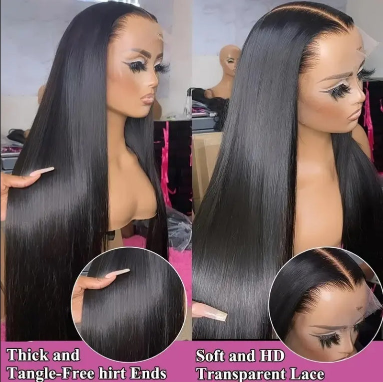 Straight Lace Front Wig Human Hair Density 13x4 HD Clear Lace Front Wig Pre Pull Baby Hair