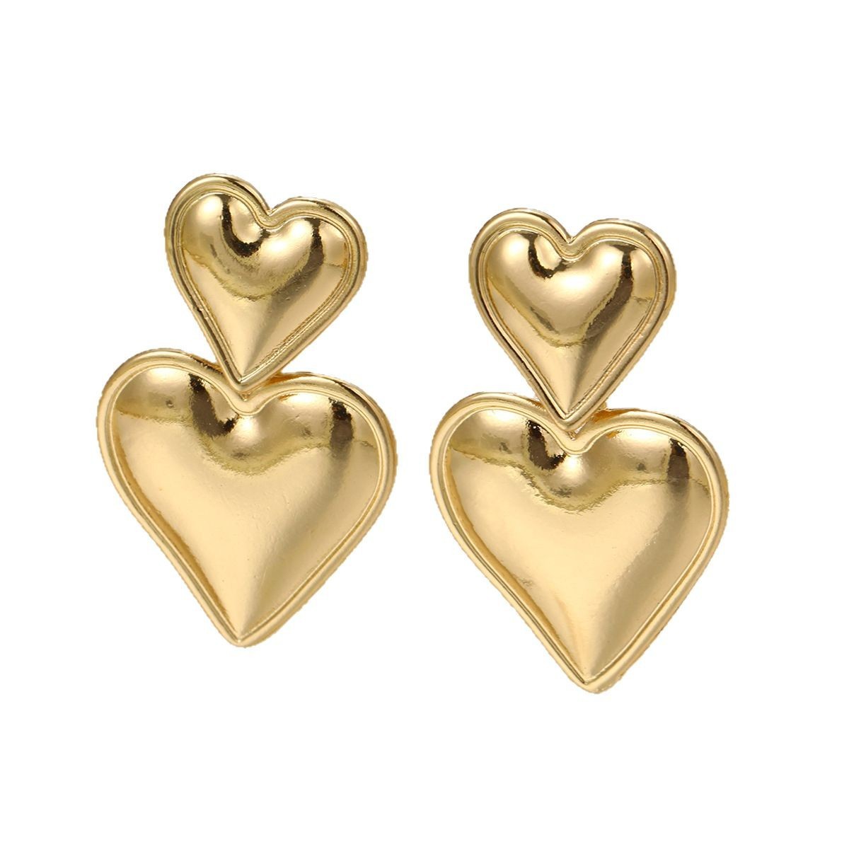 Three-layer Heart Shaped Love Earrings Simple Pendant Acrylic