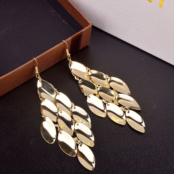 Fashion Shiny Surface Water Drop Disc-shaped Earrings
