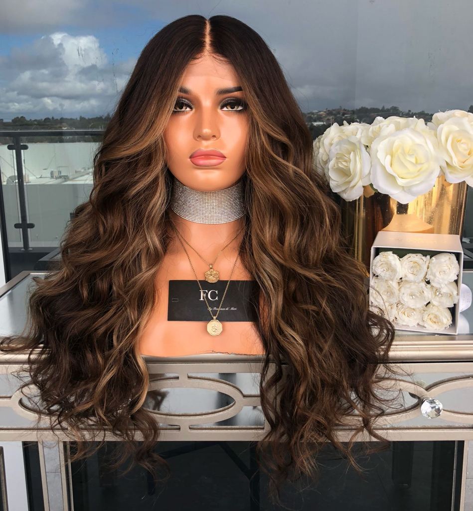 Wig Mid-point Graded Chemical Fiber High Temperature Silk Long Curly Hair Female
