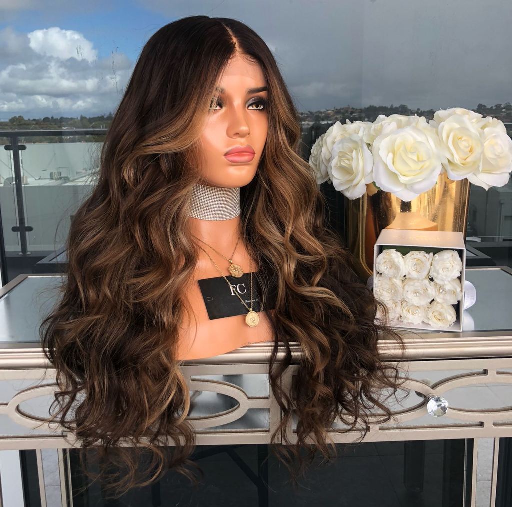 Wig Mid-point Graded Chemical Fiber High Temperature Silk Long Curly Hair Female