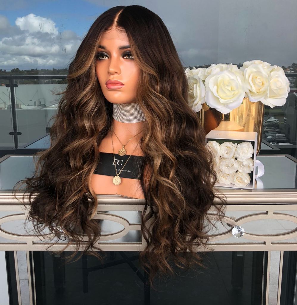 Wig Mid-point Graded Chemical Fiber High Temperature Silk Long Curly Hair Female