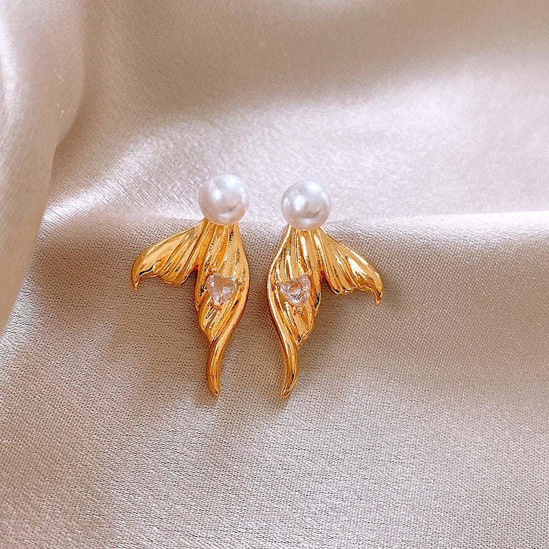 Silver Needle Fashion High-grade Diamond Enamel Earrings