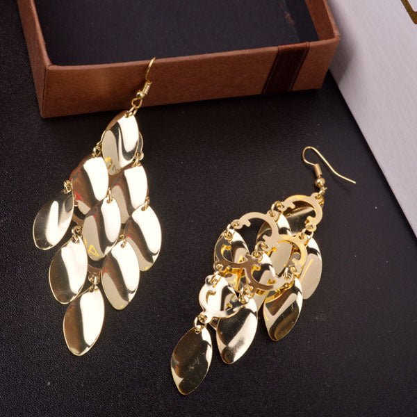 Fashion Shiny Surface Water Drop Disc-shaped Earrings