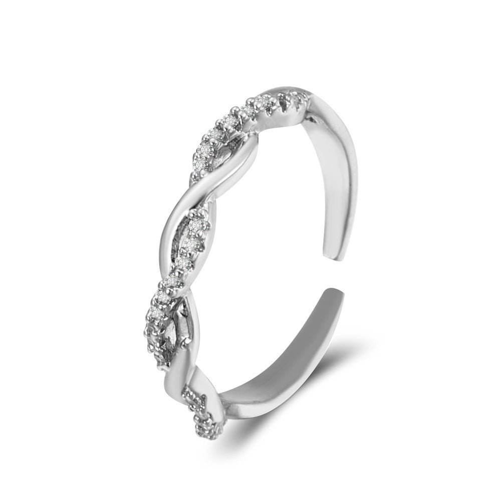 Diamond Oil-spot Glaze Flowers Ring