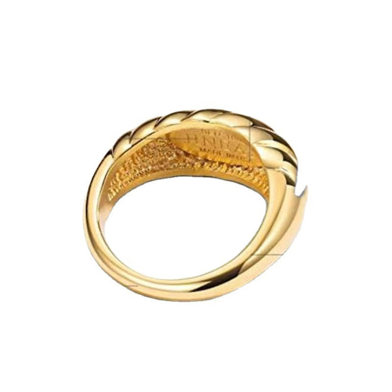 Horn Bread Twisted Twist-shaped European And American Popular Ring