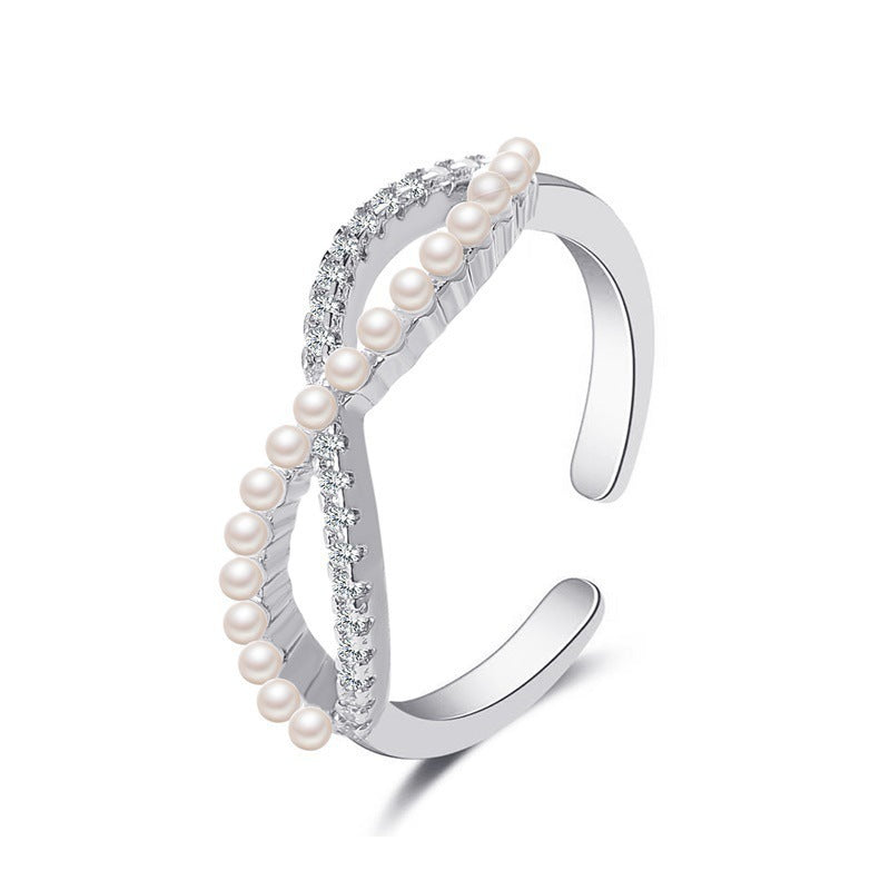Diamond Oil-spot Glaze Flowers Ring