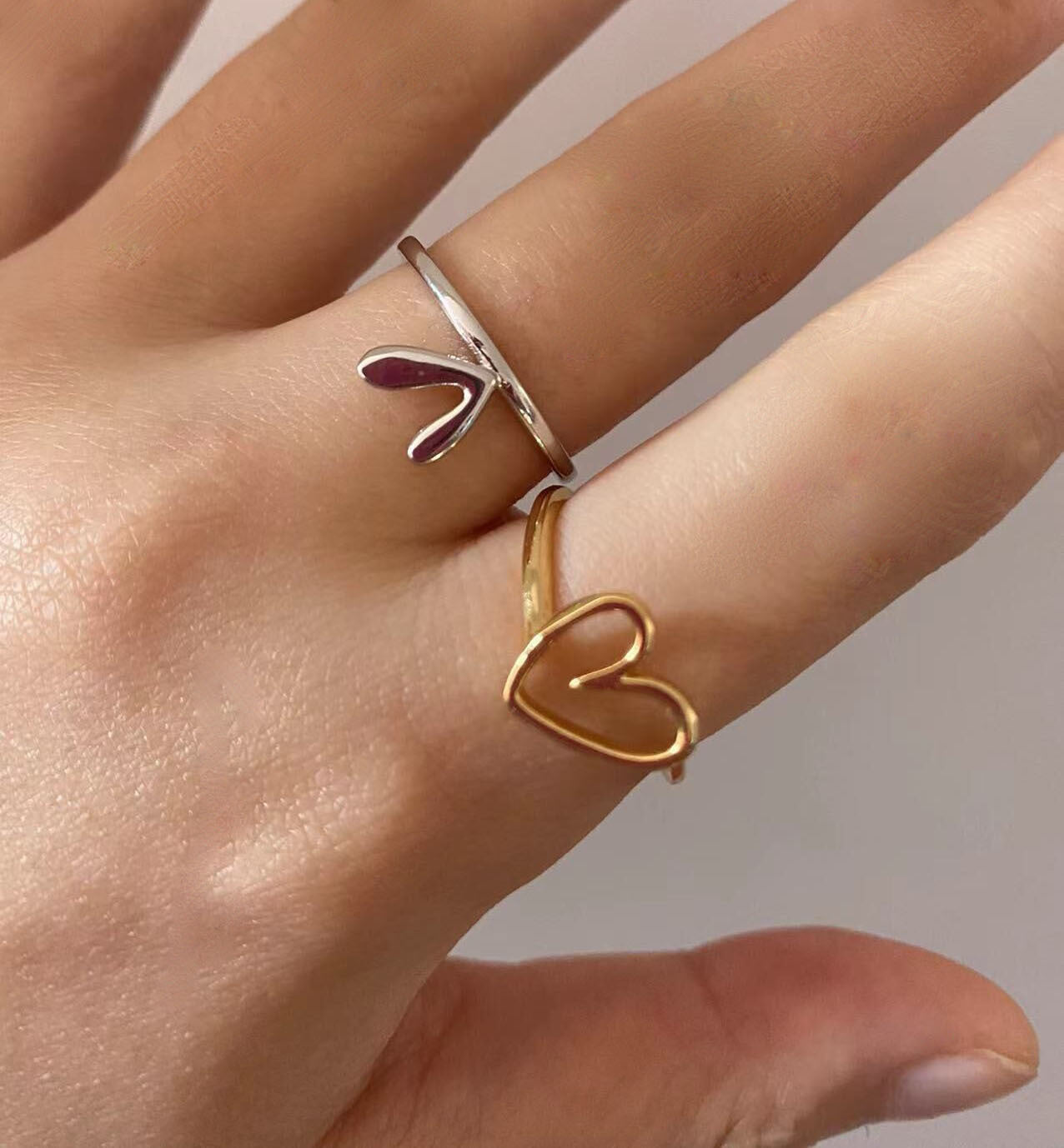 Korean Style Ins Fashion Irregular With Personality Simple Ladies Two-piece Set Ring