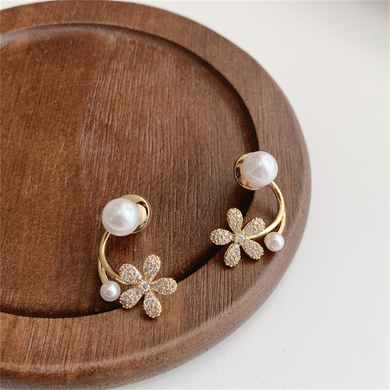 Silver Needle Fashion High-grade Diamond Enamel Earrings