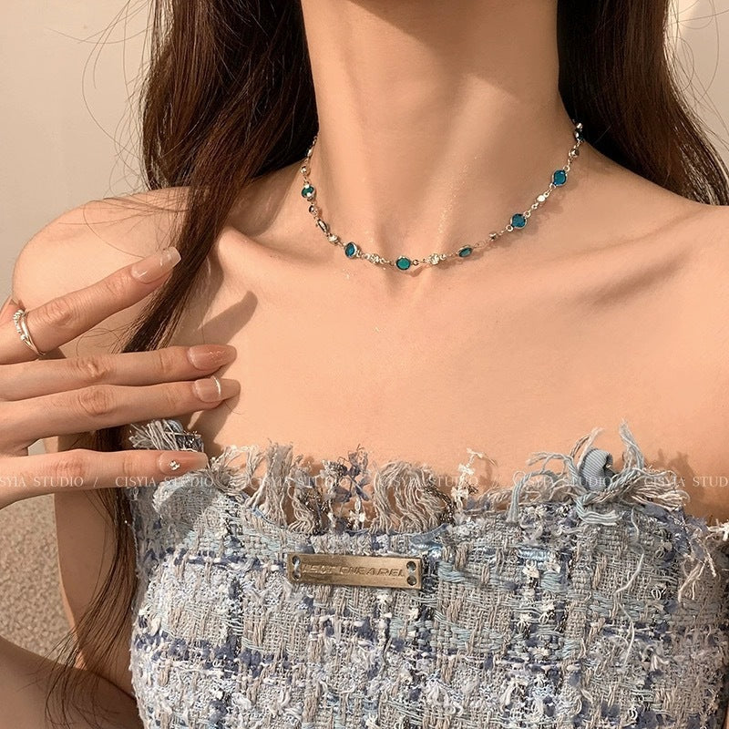 Double-layer Butterfly Necklace Accessories Niche Clavicle Chain
