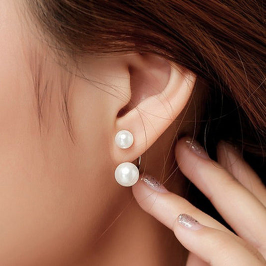 Double Shell Pearl Ear Studs