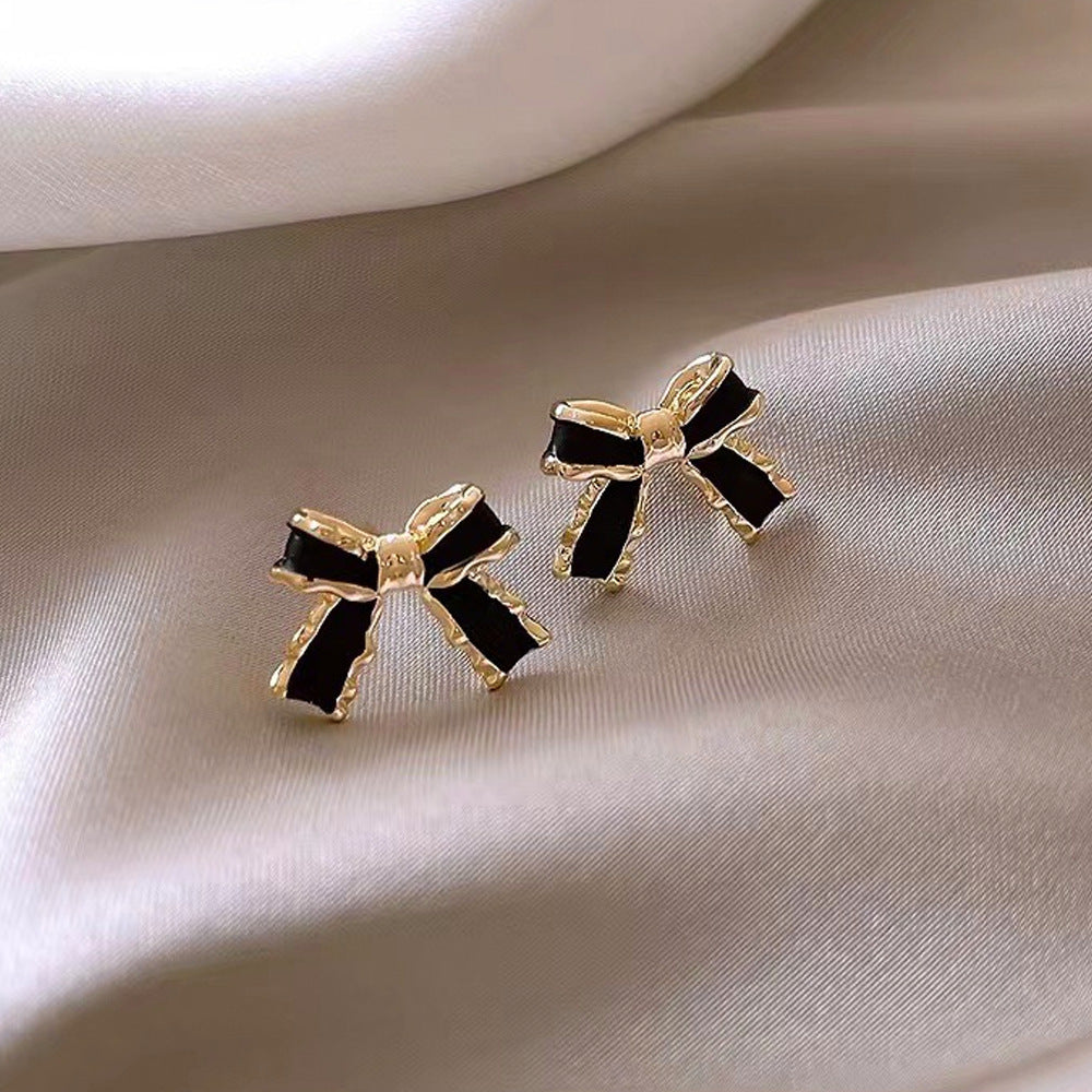 Silver Needle Fashion High-grade Diamond Enamel Earrings
