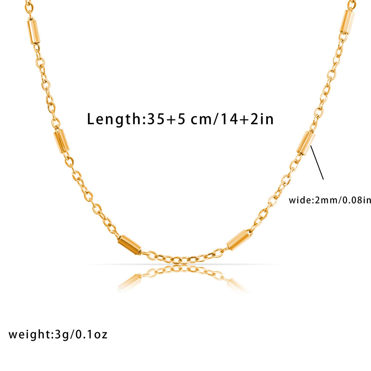 Simple Titanium Steel Women's Clip Tube Chain