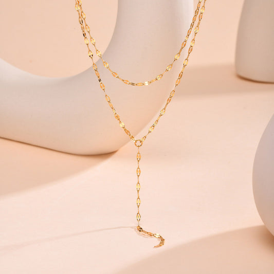 Retro Double-layer Fashion Multi-layer Twin Y-shaped Clavicle Necklace