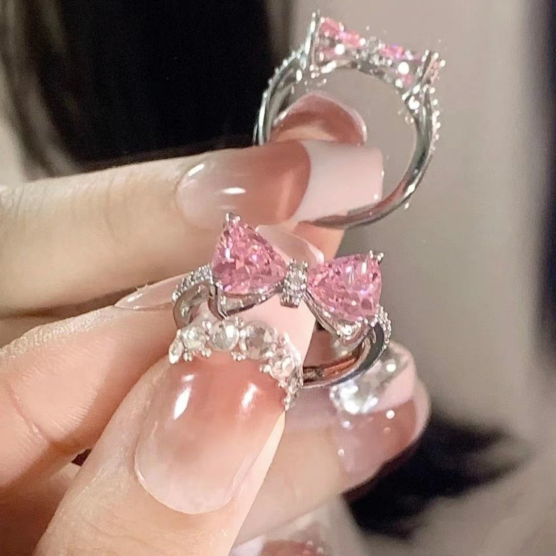 Cross-border New Arrival Princess Bowknot Ring Delicate Girl