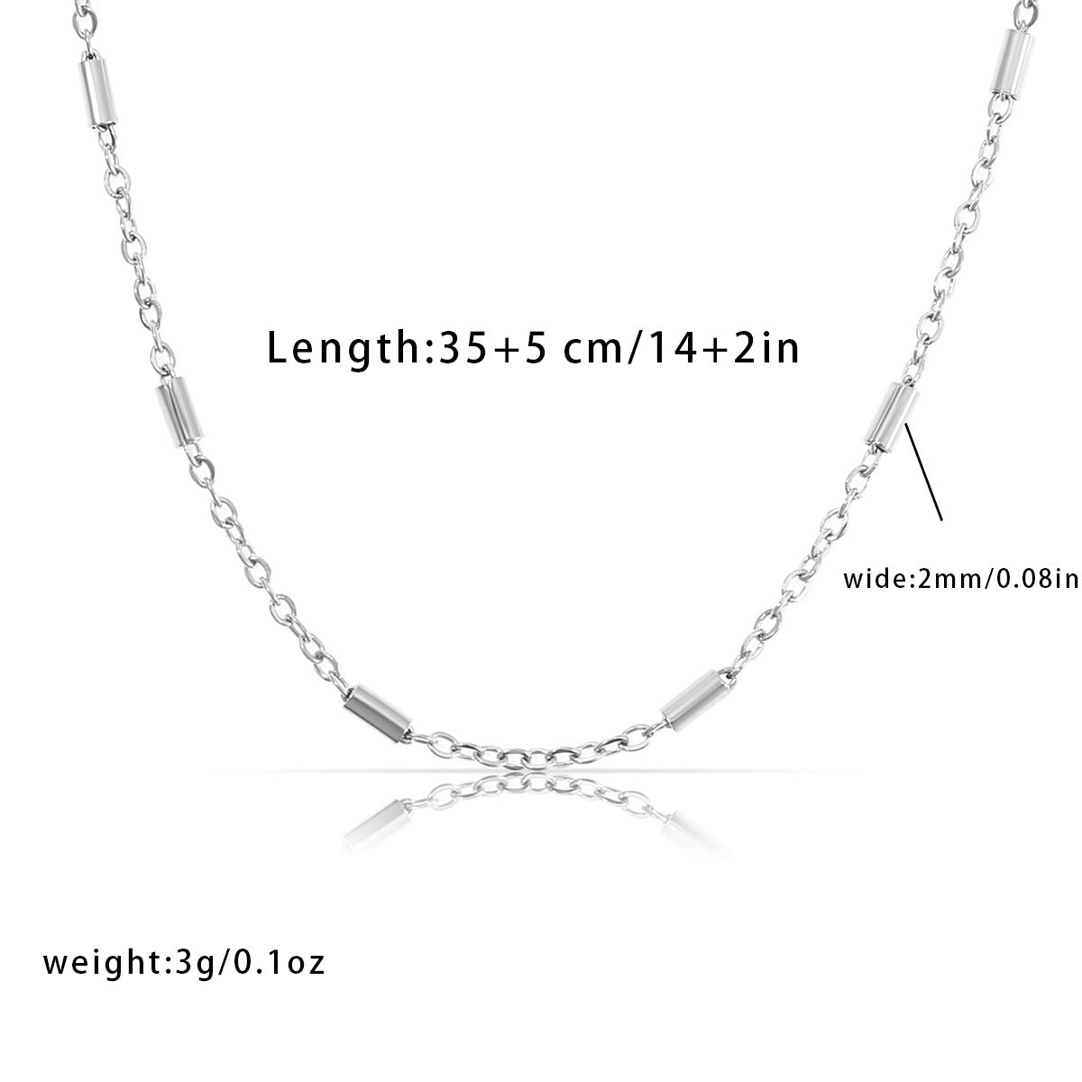 Simple Titanium Steel Women's Clip Tube Chain