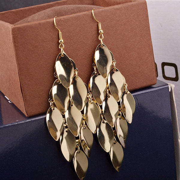 Fashion Shiny Surface Water Drop Disc-shaped Earrings