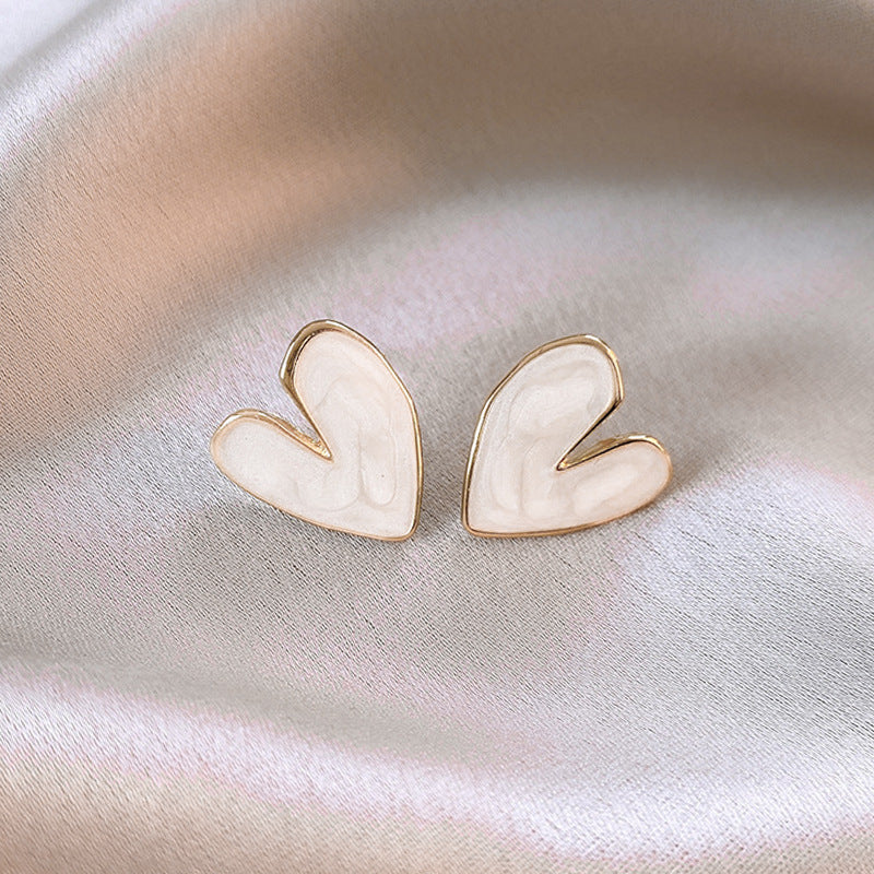 Silver Needle Fashion High-grade Diamond Enamel Earrings