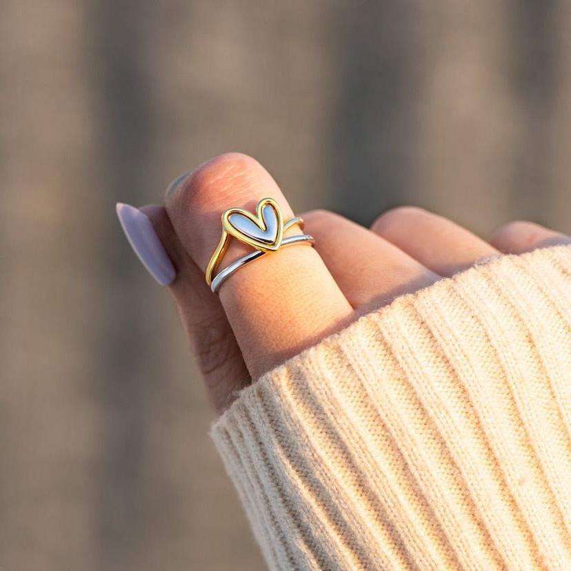 Korean Style Ins Fashion Irregular With Personality Simple Ladies Two-piece Set Ring