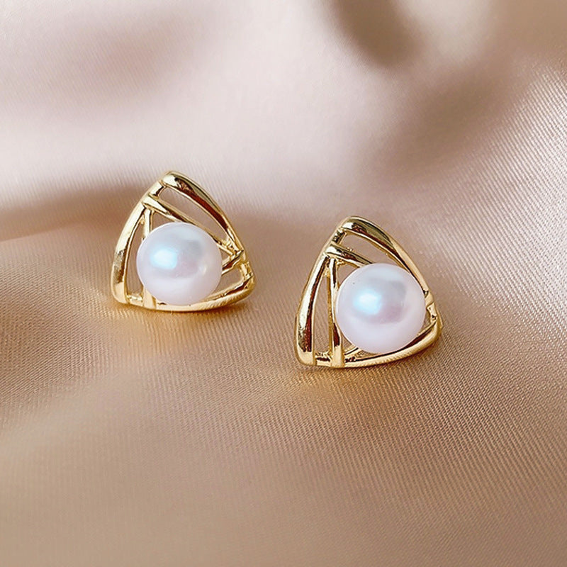 Silver Needle Fashion High-grade Diamond Enamel Earrings